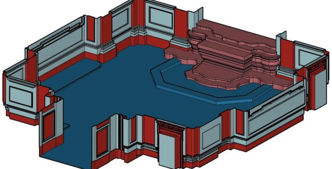 Sienų paviršių 3D modeliai, kurie leis įvertinti darbų apimtis ir parengti tikslias renovacijai reikalingų medžiagų sąnaudas.