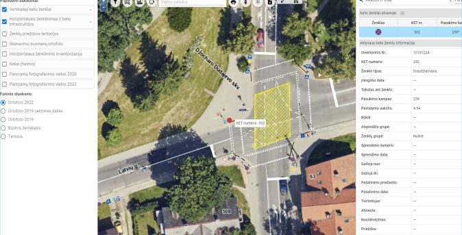 Vilnius street laser scanning and road sign database creation
