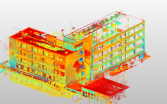 Laser scanning of the existing situation before design work, preparation of a 3D model from the scanned data.