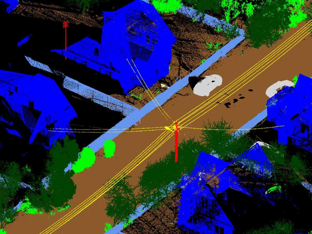 Želdynų ir želdinių inventorizacija kelio zonoje: medžiai ir krūmai klasifikuotame LiDAR taškų debesyje